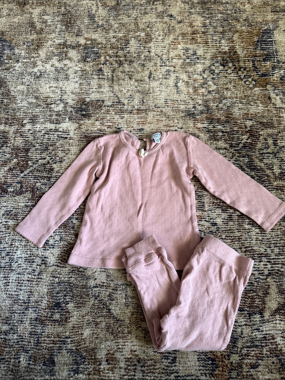 Kids Pink Knit Pajama Set